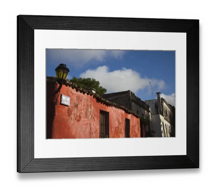 Framed Print : Uruguay, Colonia Department, Colonia del Sacramento. Building detail, Calle de Suspiros, morning Framed Print : Uruguay, Colonia Department, Colonia del Sacramento. Building detail, Calle de Suspiros, morning