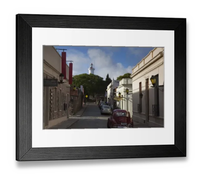Framed Print : Uruguay, Colonia Department, Colonia del Sacramento. Calle Comercio, morning Framed Print : Uruguay, Colonia Department, Colonia del Sacramento. Calle Comercio, morning