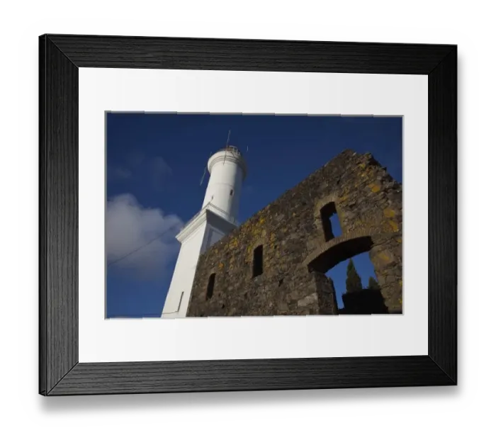 Framed Print : Uruguay, Colonia Department, Colonia del Sacramento. Town lighthouse, morning Framed Print : Uruguay, Colonia Department, Colonia del Sacramento. Town lighthouse, morning