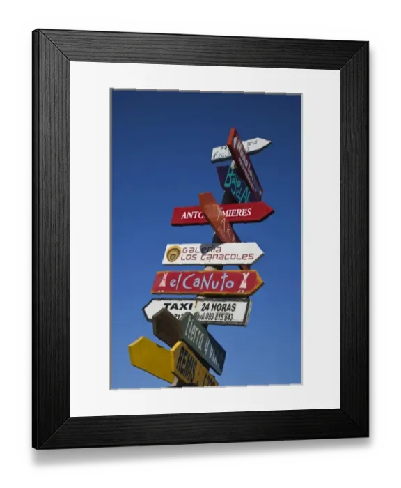Framed Print : Uruguay, Maldonado Department, Jose Ignacio. Village signs, Atlantic Ocean resort town Framed Print : Uruguay, Maldonado Department, Jose Ignacio. Village signs, Atlantic Ocean resort town