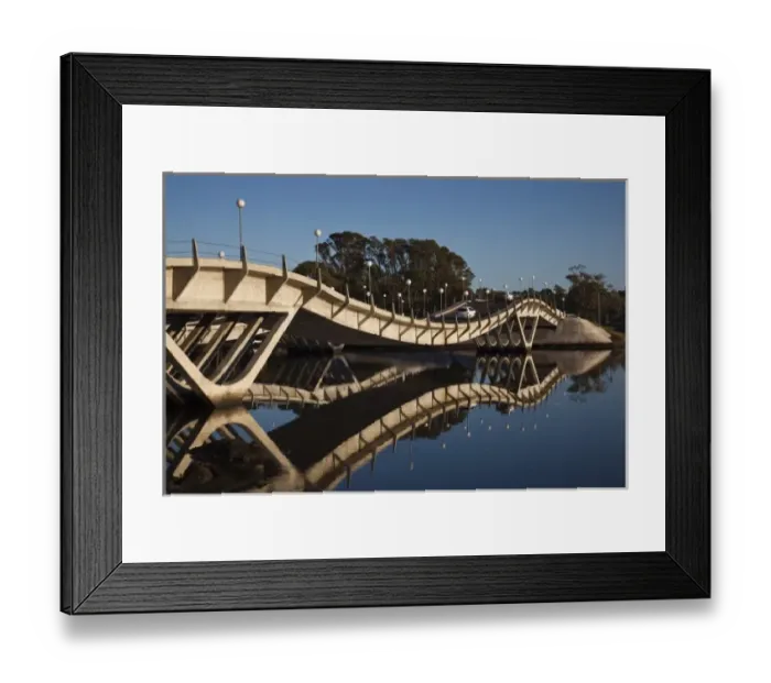 Framed Print : Uruguay, Maldonado Department, La Barra. Puente Leonel Viera bridge, morning Framed Print : Uruguay, Maldonado Department, La Barra. Puente Leonel Viera bridge, morning