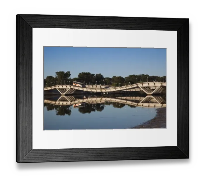 Framed Print : Uruguay, Maldonado Department, La Barra. Puente Leonel Viera bridge, morning