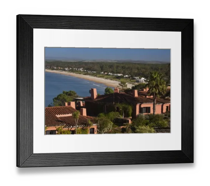 Framed Print : Uruguay, Maldonado Department, Punta Ballena. Houses above Playa Portezuelo, morning Framed Print : Uruguay, Maldonado Department, Punta Ballena. Houses above Playa Portezuelo, morning