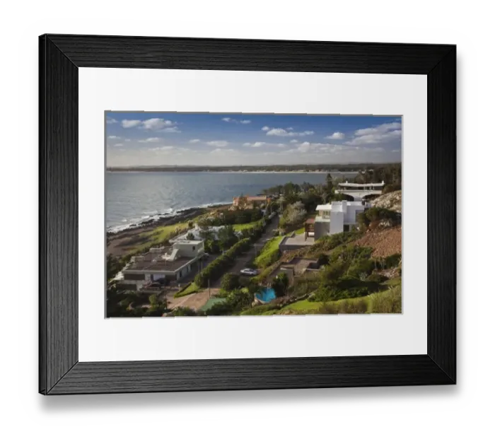 Framed Print : Uruguay, Maldonado Department, Punta Ballena. Riverside homes Framed Print : Uruguay, Maldonado Department, Punta Ballena. Riverside homes