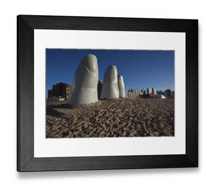 Framed Print : Uruguay, Maldonado Department, Punta del Este. Playa Brava: Chilean Artist Mario