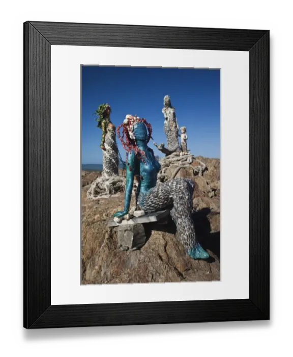 Framed Print : Uruguay, Maldonado Department, Punta del Este. Seashell mermaids, Plaza de los Ingleses Framed Print : Uruguay, Maldonado Department, Punta del Este. Seashell mermaids, Plaza de los Ingleses