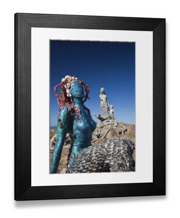 Framed Print : Uruguay, Maldonado Department, Punta del Este. Seashell mermaids, Plaza de los Ingleses Framed Print : Uruguay, Maldonado Department, Punta del Este. Seashell mermaids, Plaza de los Ingleses