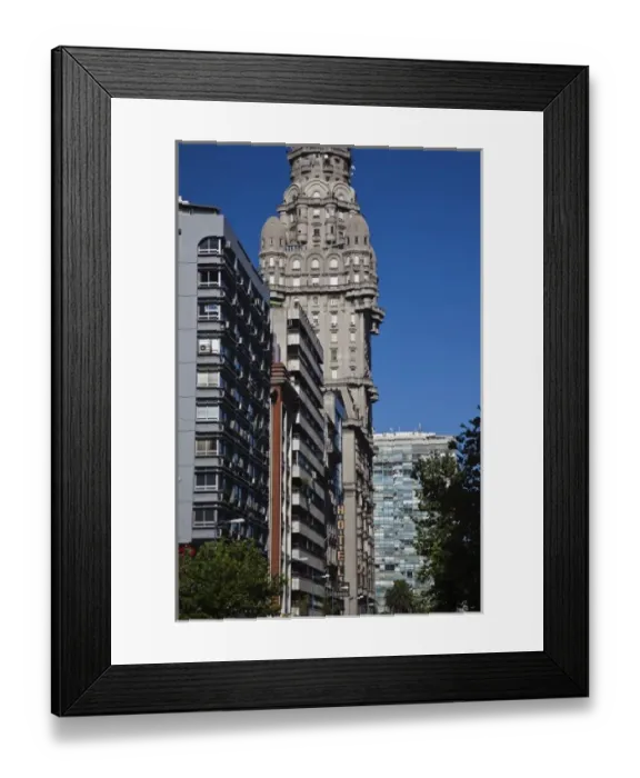 Framed Print : Uruguay, Montevideo Department, Montevideo. Avenida 18 de Julio and Palacio Salvo building