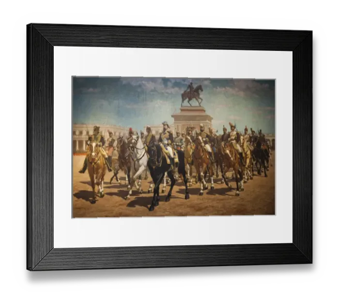 Framed Print : Uruguay, Montevideo Department, Montevideo. La Revista de 1885, an historical painting by J Framed Print : Uruguay, Montevideo Department, Montevideo. La Revista de 1885, an historical painting by J