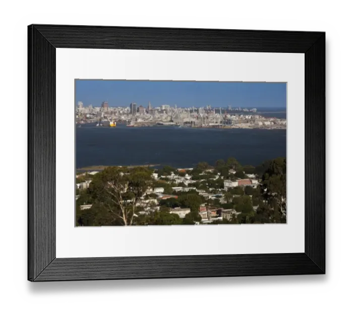 Framed Print : Uruguay, Montevideo Department, Montevideo. City and bay view from Cerro de Montevideo Framed Print : Uruguay, Montevideo Department, Montevideo. City and bay view from Cerro de Montevideo