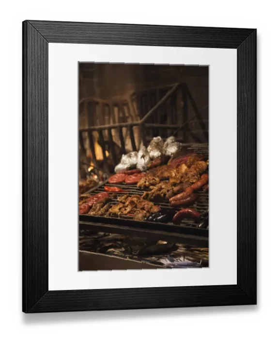 Framed Print : Uruguay, Montevideo Department, Montevideo. Parilladas grill, Mercado del Puerto
