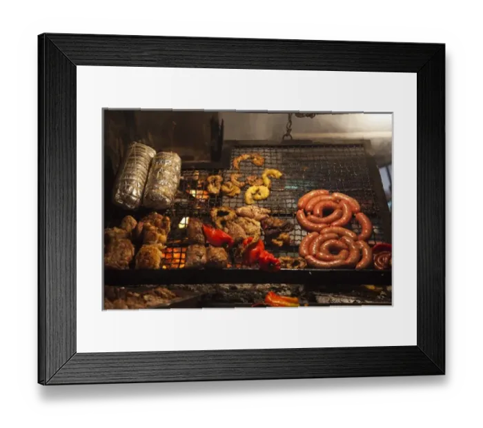 Framed Print : Uruguay, Montevideo Department, Montevideo. Parilladas grill, Mercado del Puerto
