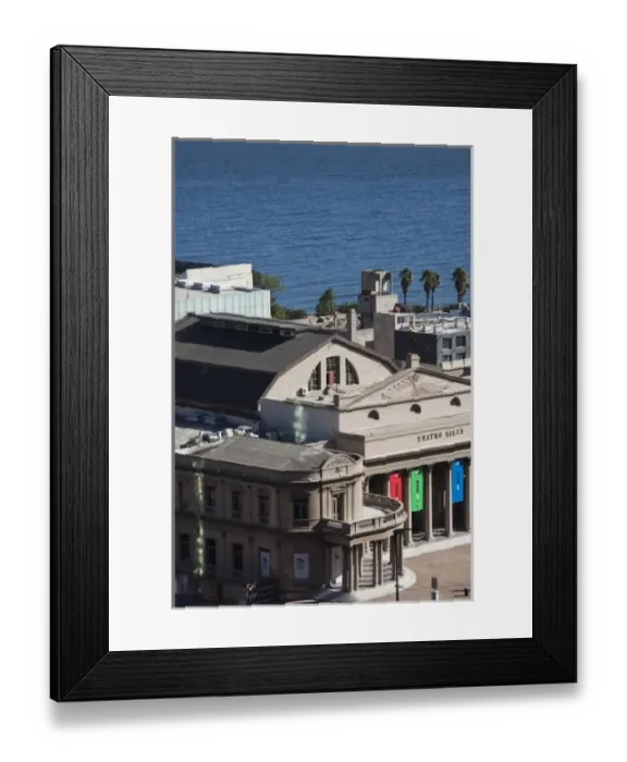 Framed Print : Uruguay, Montevideo Department, Montevideo. Teatro Solis, aerial, late afternoon Framed Print : Uruguay, Montevideo Department, Montevideo. Teatro Solis, aerial, late afternoon