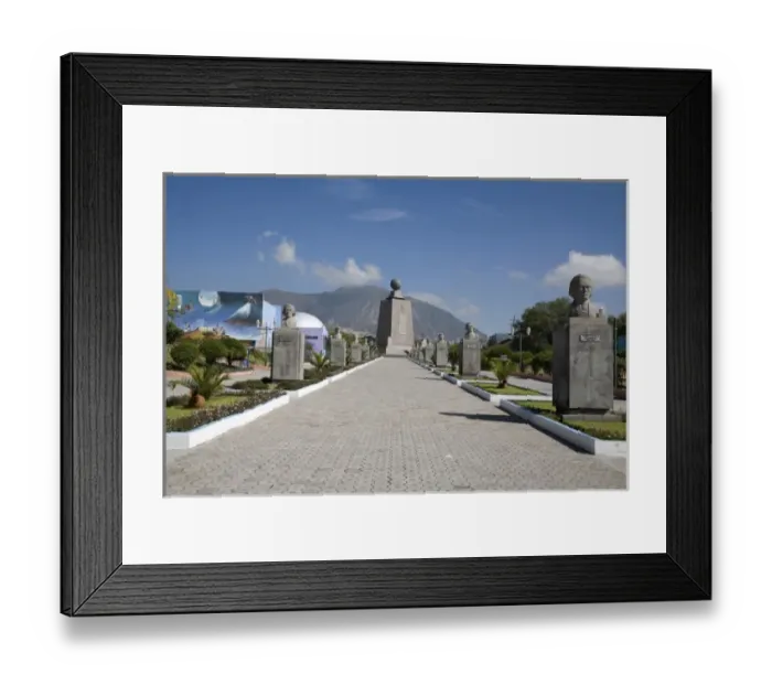 Framed Print : Ecuador, Quito. La Mitad del Mundo, the Center of the Earth, monument marks the location Framed Print : Ecuador, Quito. La Mitad del Mundo, the Center of the Earth, monument marks the location
