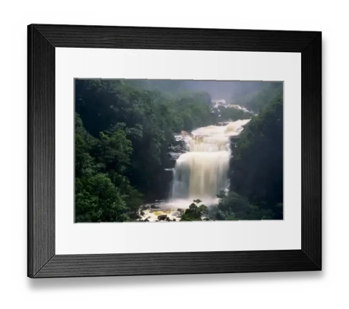Framed Print : South America, Venezuela, Canaima National Park, Angel Falls. View of the base of the falls