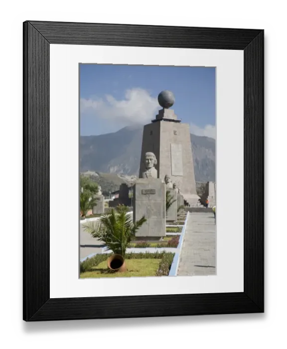 Framed Print : Ecuador, Quito. La Mitad del Mundo, the Center of the Earth, monument marks the location Framed Print : Ecuador, Quito. La Mitad del Mundo, the Center of the Earth, monument marks the location