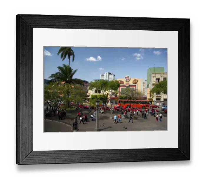 Framed Print : Parque Central in the city of San Jose, Costa Rica
