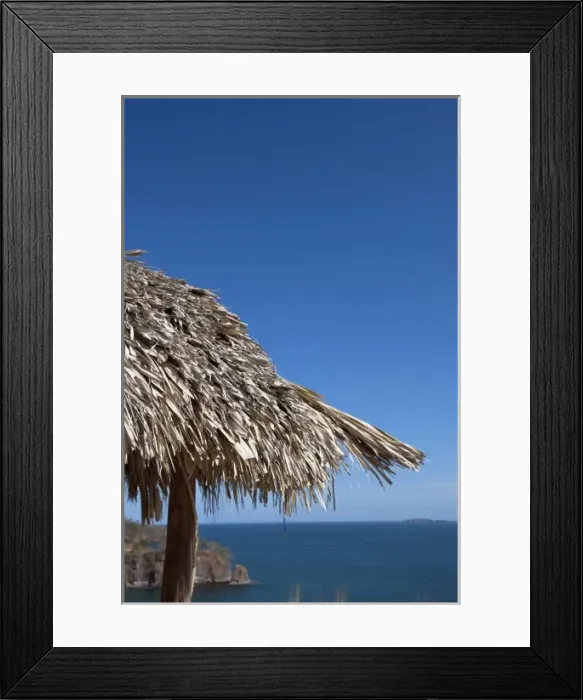 Framed Print : Thatch-roof hut overlooking the ocean in the heart of the Guanacaste Gold Coast Framed Print : Thatch-roof hut overlooking the ocean in the heart of the Guanacaste Gold Coast