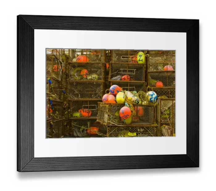 Framed Print : USA, Alaska, Kodiak, Crab Traps / Crab Pots with Buoys Framed Print : USA, Alaska, Kodiak, Crab Traps / Crab Pots with Buoys