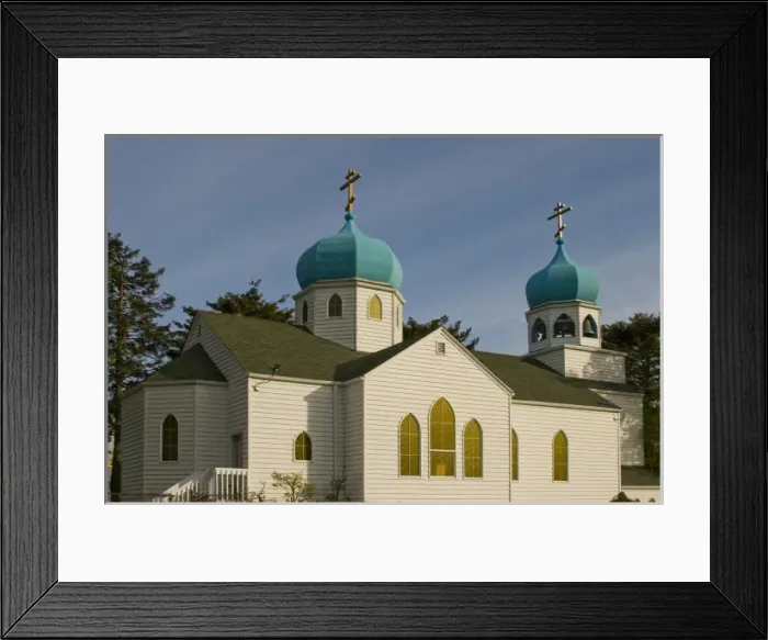 Framed Print : USA, Alaska, Kodiak, Holy Resurrection Russian Orthodox Cathedral, National Register Framed Print : USA, Alaska, Kodiak, Holy Resurrection Russian Orthodox Cathedral, National Register