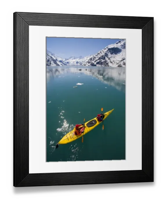 Framed Print : USA, Alaska, Glacier Bay National Park. Sea kayakers in John Hopkins Inlet. (MR)