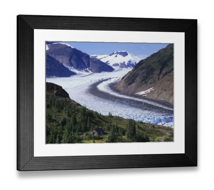 Framed Print : Miners Cabin next to Salmon Glacier, near Hyder, Alaska, and Stewart, British Framed Print : Miners Cabin next to Salmon Glacier, near Hyder, Alaska, and Stewart, British