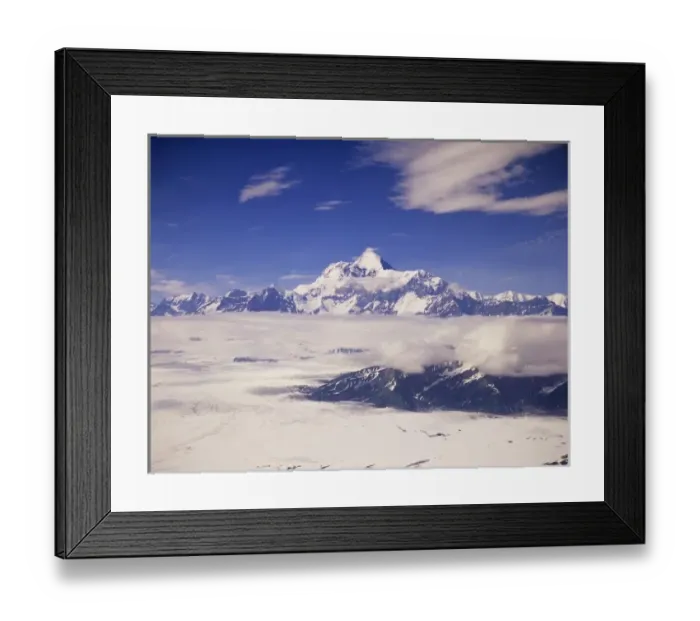 Framed Print : Aerial view of Mount Saint Elias, Malaspina Glacier and low clouds, Tongass National Forest, Alaska