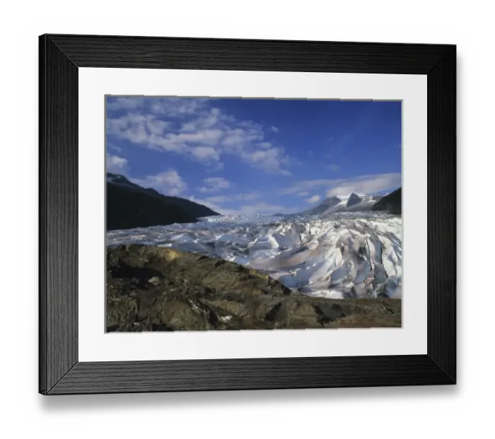 Framed Print : Mendenhall Glacier in Juneau, Tongass National Forest, Southeast Alaska