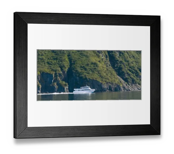 Framed Print : Tour boat in Aialik Bay in Kenai Fjords National Park Alaska Framed Print : Tour boat in Aialik Bay in Kenai Fjords National Park Alaska