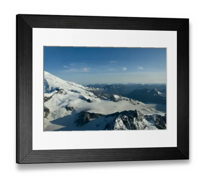 Framed Print : Chigmit Mountains and icefields rise sharply above Lake Clark National Park, Alaska