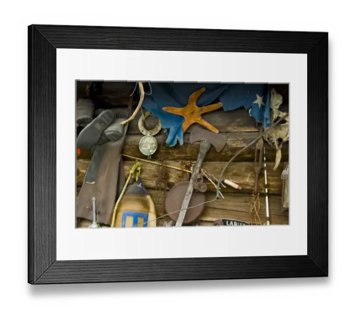 Framed Print : Peculiar collectibles and bric-a-brac in Homer Alaska Framed Print : Peculiar collectibles and bric-a-brac in Homer Alaska