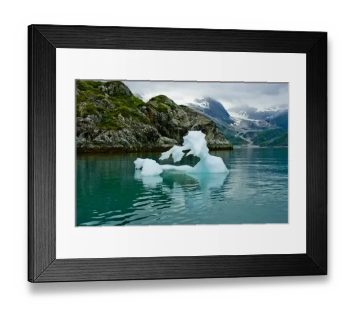 Framed Print : USA, Pacific Northwest, Alaska, Glacier Bay National Park. Ice sculptures floating in Glacier Bay