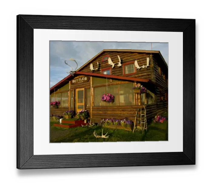 Framed Print : USA, Pacific Northwest, Alaska, Bettles Lodge, north of the Arctic Circle