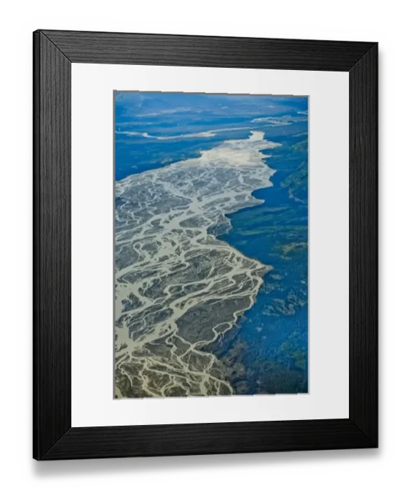 Framed Print : USA, Pacific Northwest, Alaska, Wrangell-St. Elias National Park. Braided rivers Framed Print : USA, Pacific Northwest, Alaska, Wrangell-St. Elias National Park. Braided rivers