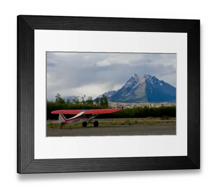 Framed Print : USA, Pacific Northwest, Alaska, Wrangell-St. Elias National Park. Small plane waits Framed Print : USA, Pacific Northwest, Alaska, Wrangell-St. Elias National Park. Small plane waits