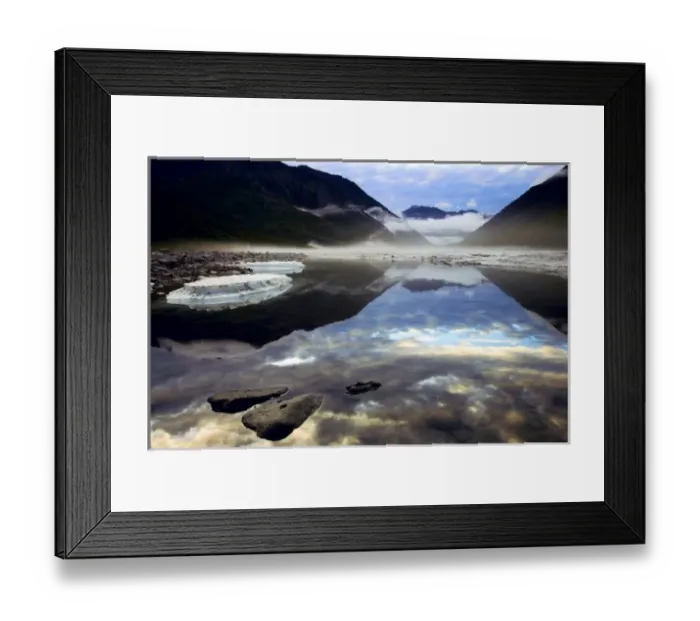 Framed Print : Fog forming in the Kongakut River valley as a storm passes at midnight in the Arctic