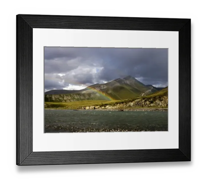 Framed Print : A double rainbow arches over the Kongakut river landcapse - Arctic National Wildlife Framed Print : A double rainbow arches over the Kongakut river landcapse - Arctic National Wildlife