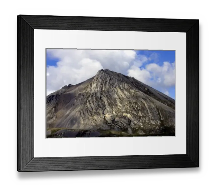 Framed Print : Unknown. Twisted cliff and sedimentary layers of a Brooks range mountain