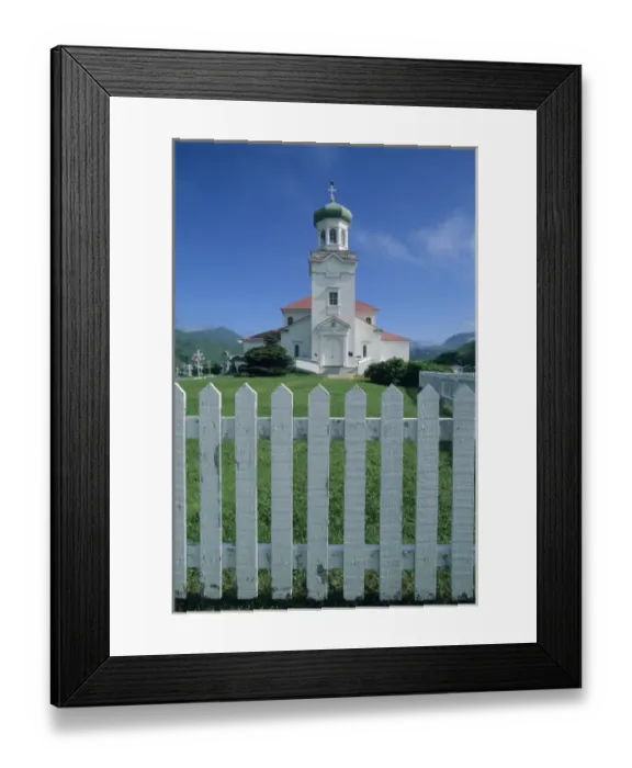 Framed Print : Russian Orthodox Church, with Bald Eagle on Steeple, Unalaska Island, Aleutian Islands Framed Print : Russian Orthodox Church, with Bald Eagle on Steeple, Unalaska Island, Aleutian Islands