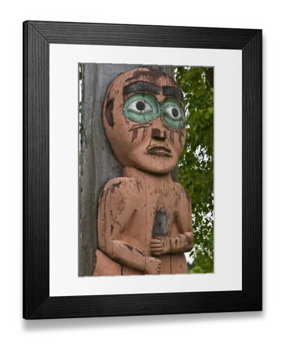Framed Print : Alaska. Totem at Cheif Shakes Tribal House, historic site, Wrangell, Southeast Alaska