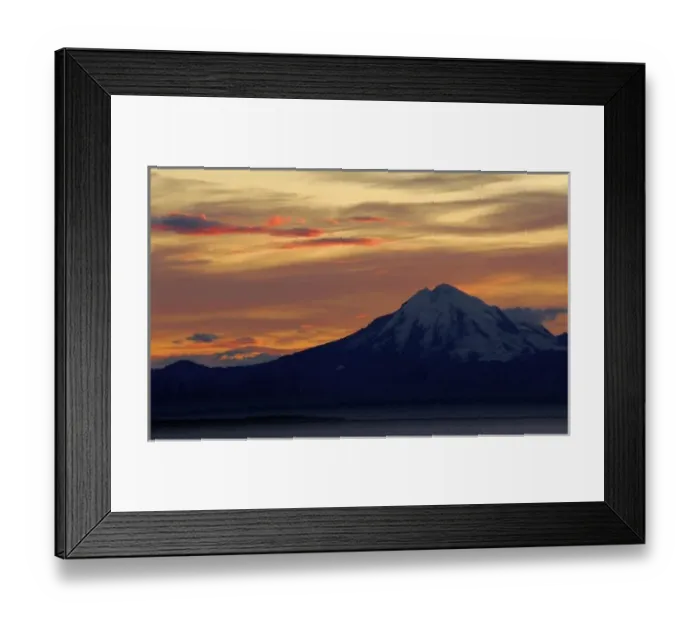 Framed Print : 10197ft. Redoubt Volcano, Kenai Peninsula, Lake Clark National Park, AK
