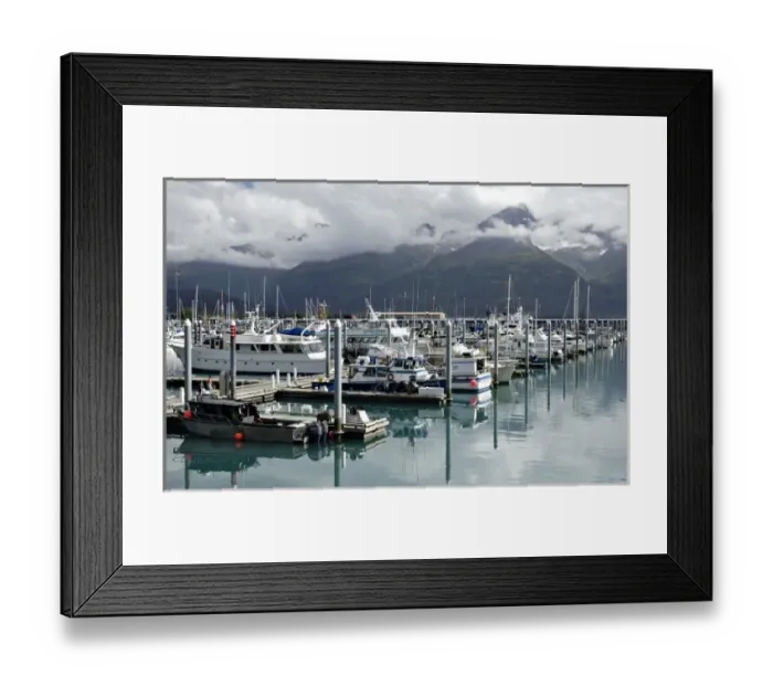 Framed Print : Marina in Resurrection Bay, Seward Alaska USA Framed Print : Marina in Resurrection Bay, Seward Alaska USA