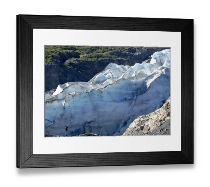 Framed Print : Man observing Exir Glacier, Kenai Fjords National Park, AK (MR) Framed Print : Man observing Exir Glacier, Kenai Fjords National Park, AK (MR)