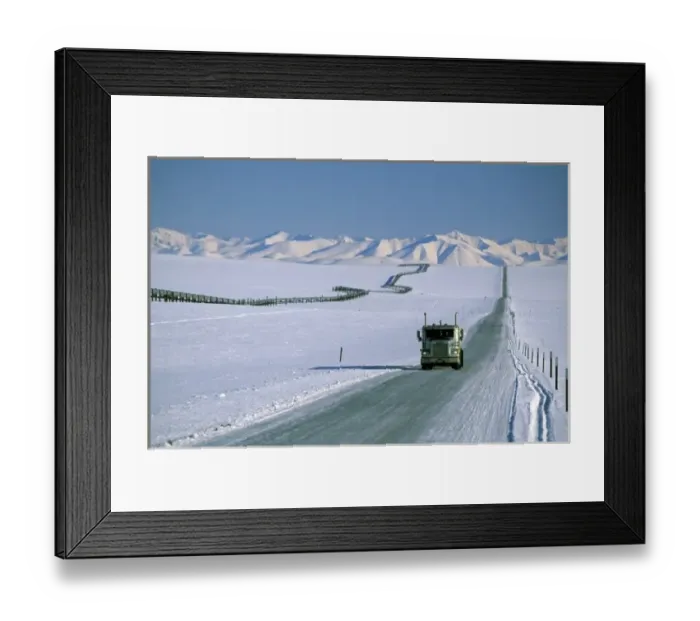 Framed Print : USA, Alaska. Truck on the Dalton Highway, next to the Trans-Alaskan Pipeline Framed Print : USA, Alaska. Truck on the Dalton Highway, next to the Trans-Alaskan Pipeline