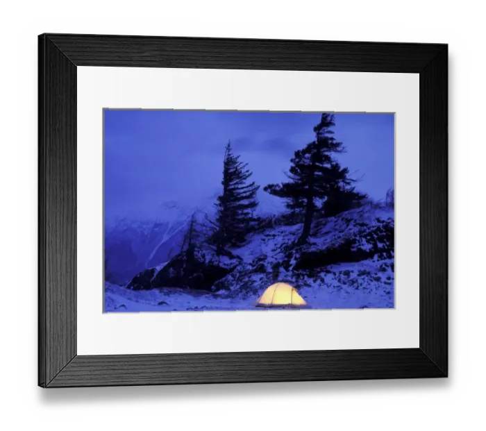 Framed Print : USA, Alaska, Turnagain Arm. Campers tent on Beluga Point in Chugach State Park
