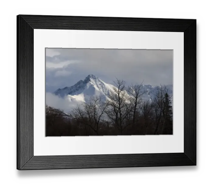 Framed Print : USA, Alaksa, Palmer, Early winter snow on Chugach Mountain Range Framed Print : USA, Alaksa, Palmer, Early winter snow on Chugach Mountain Range