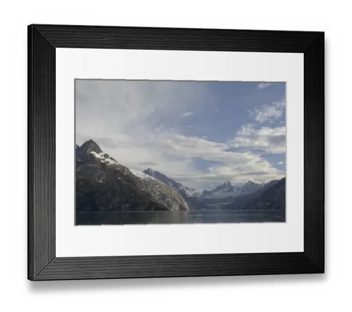 Framed Print : USA, Alaska, Glacier Bay National Park, Entrance to Johns Hopkins Inlet and distant Framed Print : USA, Alaska, Glacier Bay National Park, Entrance to Johns Hopkins Inlet and distant