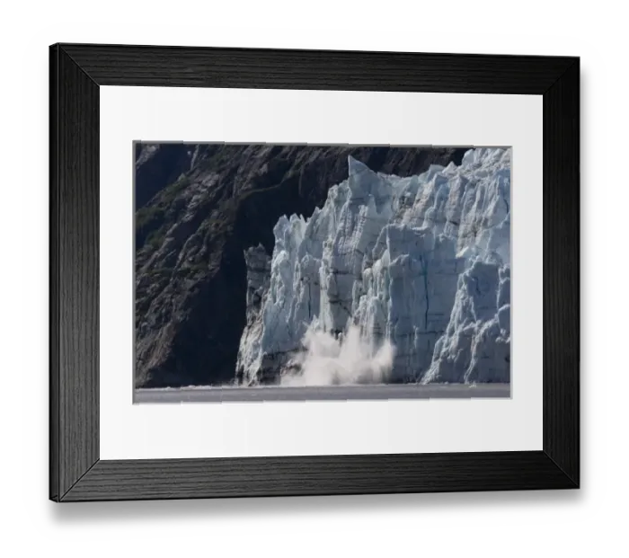Framed Print : USA, Alaska, Glacier Bay National Park, Icebergs calve with explosive splash