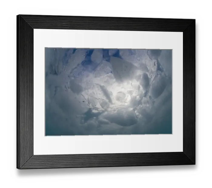 Framed Print : USA, Alaska, Glacier Bay National Park, Underwater view of icebergs from Margerie Glacier