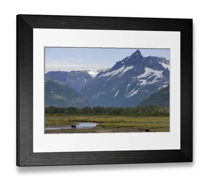 Framed Print : USA, Alaska, Katmai National Park, Brown Bear (Ursus arctos) walking along river